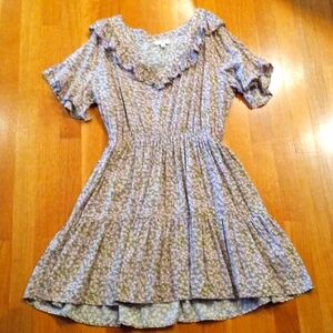 Y2K Floral Tiered Mini Flowy Dress Medium